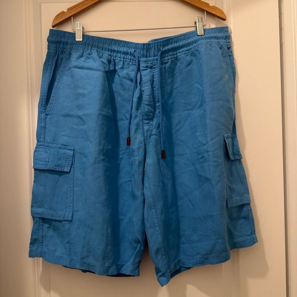 VILEBREQUIN Straight-Leg Linen Drawstring Cargo Shorts Size XXXL